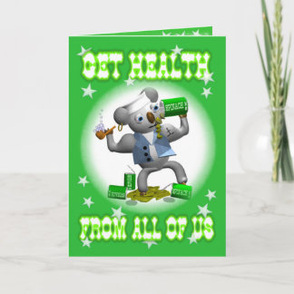 Cartão Get Well Koala Spinach Eating Greeting Card