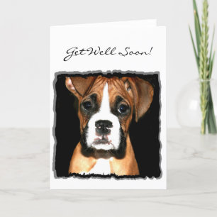 Cartão Get well soon Boxer Puppy greeting card