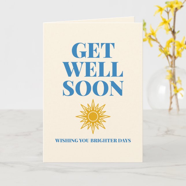 Cartão Get Well Soon Brighter Days Custom (Flor Amarela)