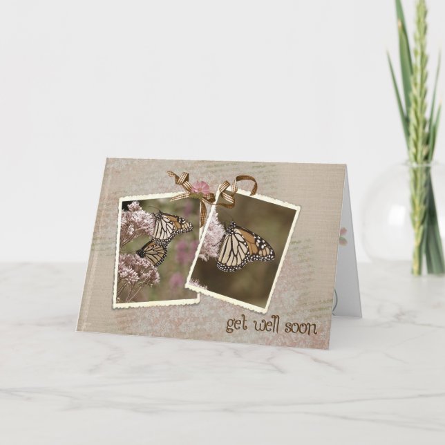 Cartão Get Well Soon Butterflies  (Frente)