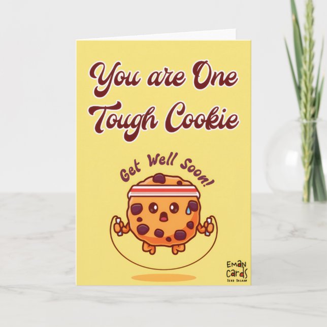 Cartão Get Well Soon - Cute Cookie Card (Frente)