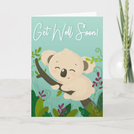 Cartão Get Well Soon Cute Koala Bear Greeting Card