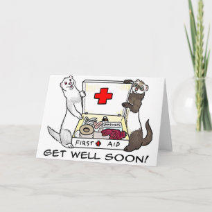 Cartão Get Well Soon ferret card
