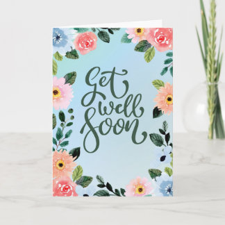 Cartão Get Well Soon - floral