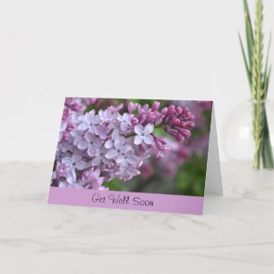 Cartão Get Well Soon Greeting Card with Lilac Design