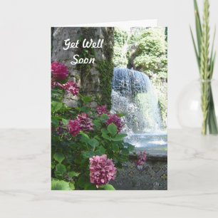 Cartão Get Well Soon Hydrangea Waterfall Card