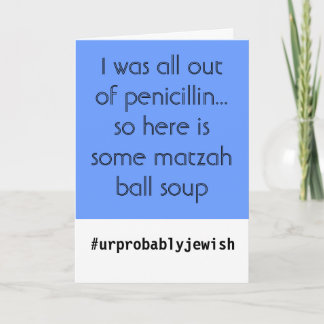 Cartão Get well soon! - Matzah Ball Soup Medicine