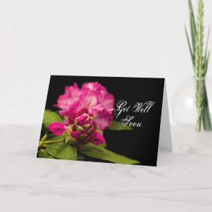 Cartão GET WELL SOON - RHODODENDRONS on Black