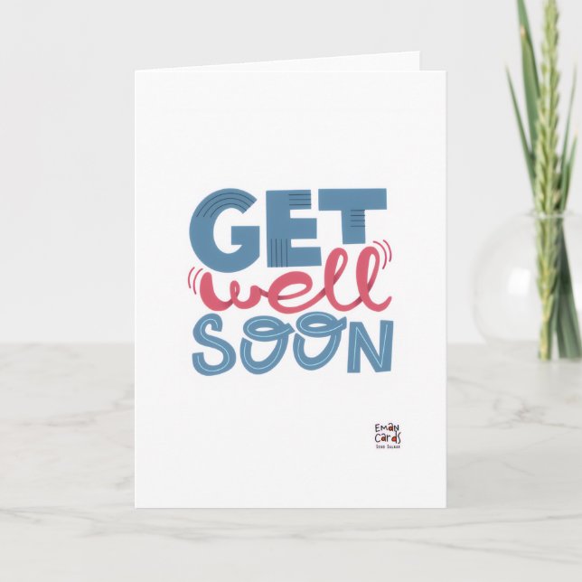 Cartão Get Well Soon - Stylish Font Card (Frente)