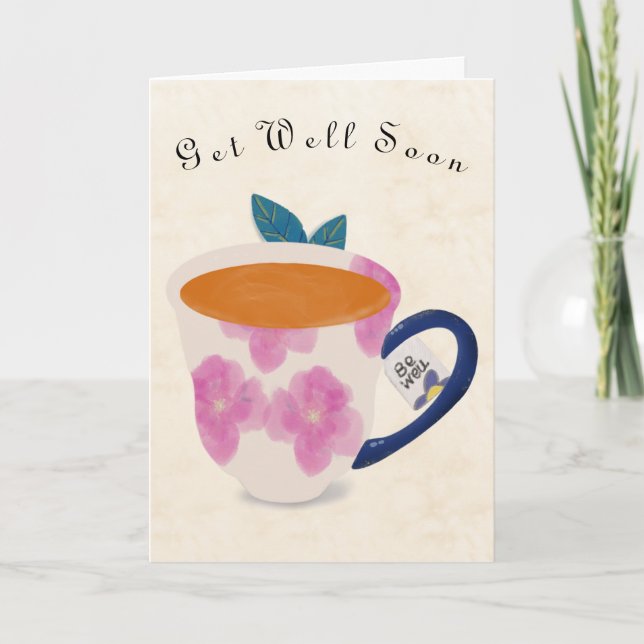 Cartão Get Well Soon Teacup (Frente)