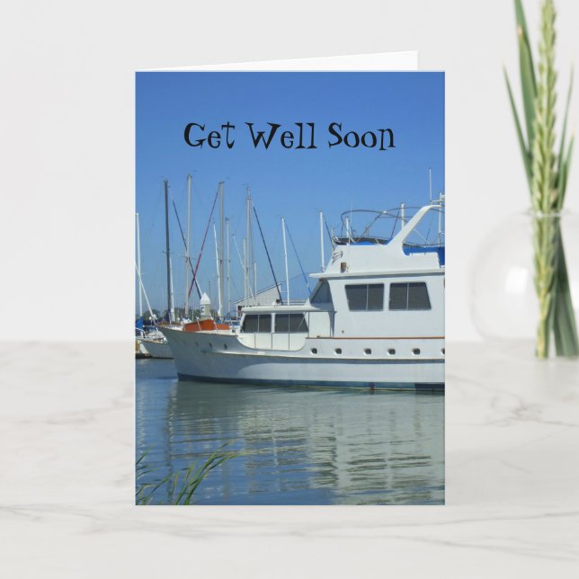 Cartão Get Well Soon Yacht greeting card (Frente)