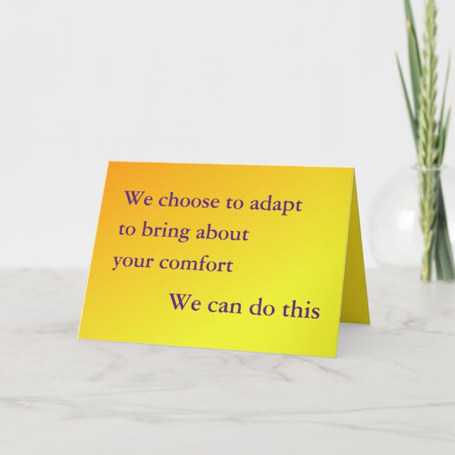 Cartão Get Well, We can Adapt Card (Frente)