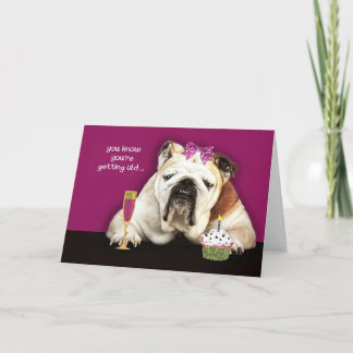Cartão getting older, over the hill, funny birthday card,