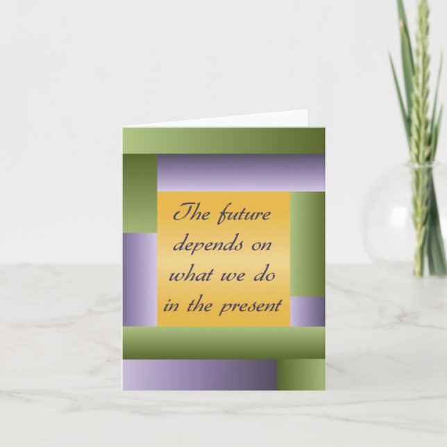 Cartão Ghandi inspirational quote Notecard - add your own (Frente)
