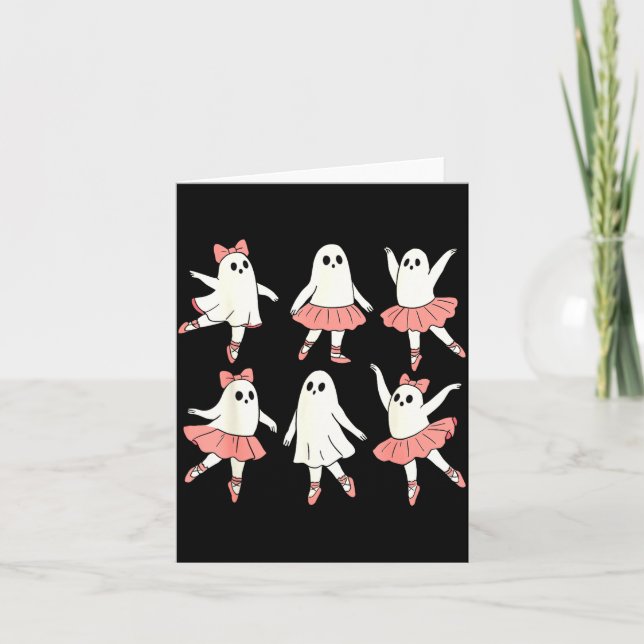 Cartão Ghost Ballerina Ballet Dance Teacher Halloween Cos (Frente)