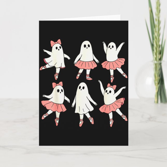 Cartão Ghost Ballerina Ballet Dance Teacher Halloween Cos (Frente)