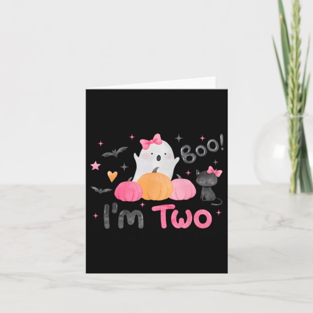 Cartão Ghost Boo, tenho 2 anos, crianças de Halloween seg (Frente)