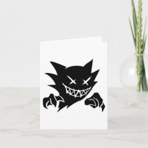 Cartão Ghost Demon Sketchy Blackwork Tattoo Flash