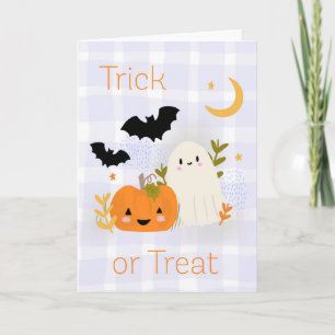 Cartão Ghost e Abóbora Bonitos durante a queda de Hallowe