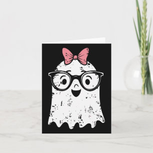 Cartão Ghost Eyegl Girl Halloween Girly Ghost