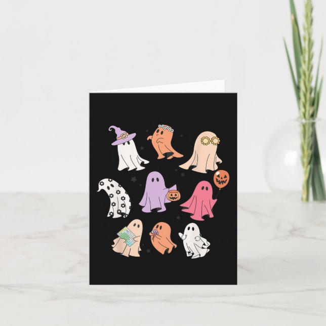 Cartão Ghost Friends Halloween AAC SLP Speech Langu (Frente)