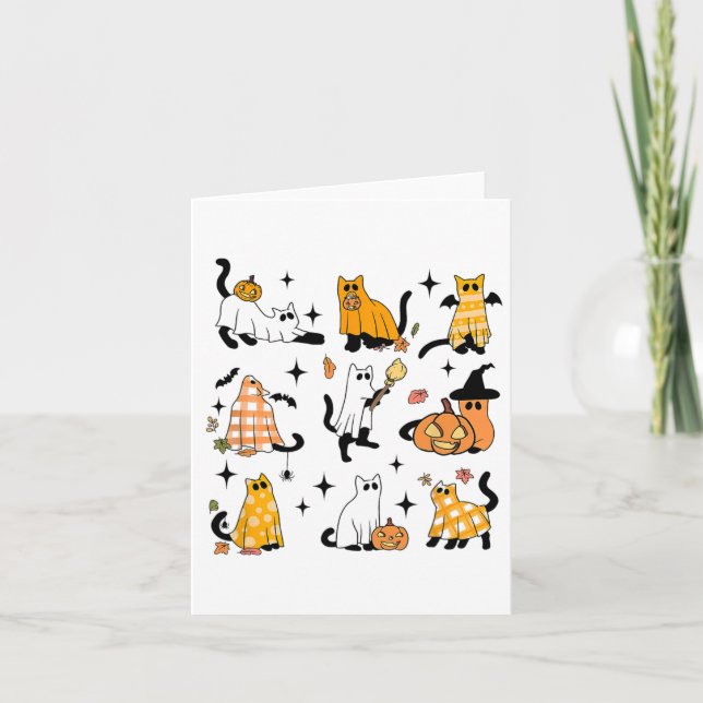 Cartão Ghost Ghost Dia de as Bruxas engraçado Roufit Figu (Frente)