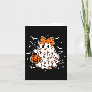 Cartão Ghost Pumpkin Girl Coquette Spooky, Bonita,