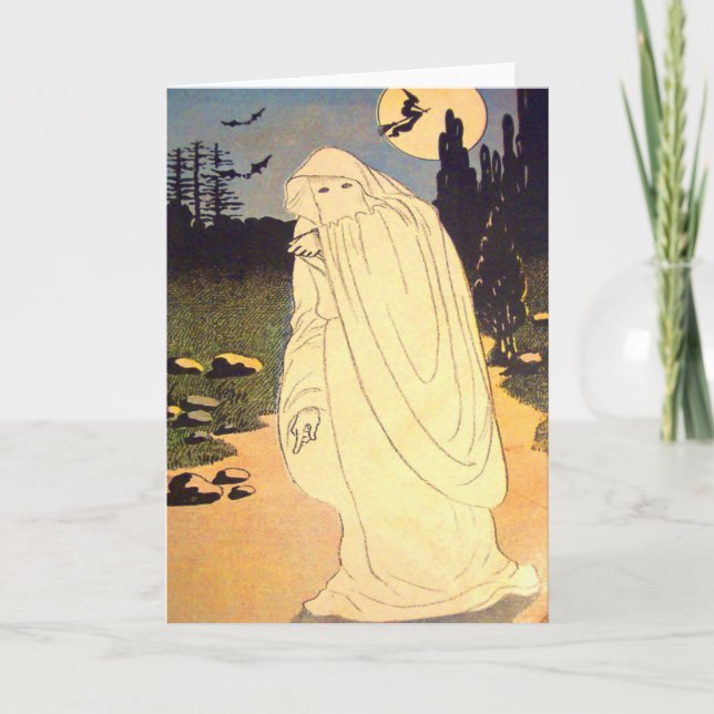 Cartão Ghost Witch Bat Moon Spirit (Frente)
