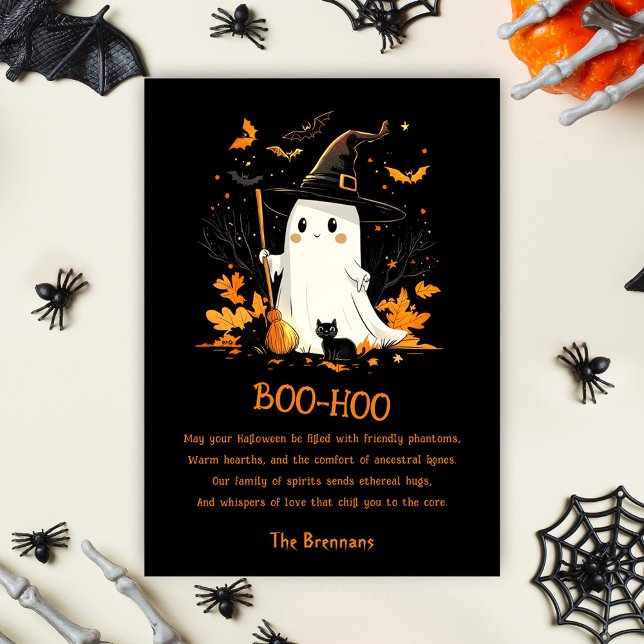Cartão Ghost Witch Outubro Fall Spooky Halloween (Ghost Witch October Fall Spooky Halloween Card)