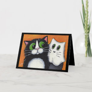 Cartão Ghostly Goings On Halloween Cats
