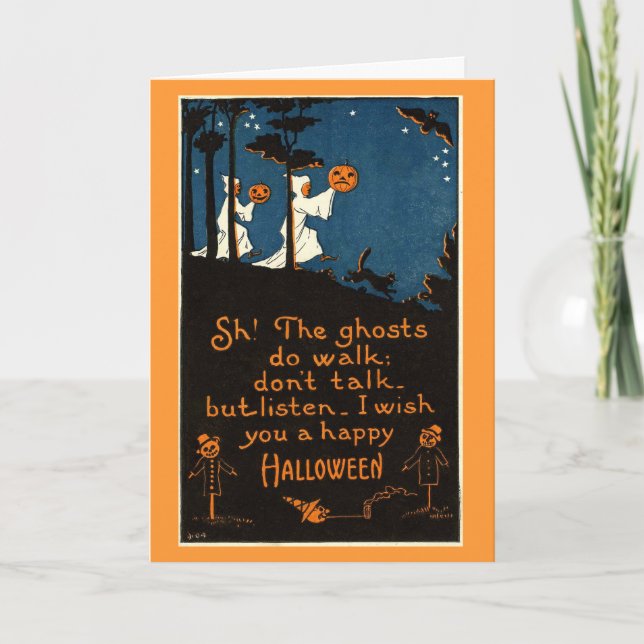 Cartão Ghostly Halloween Card (Frente)