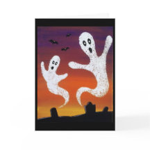Ghosts in the Graveyard Halloween Greeting Card