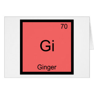 Cartão Gi - Símbolo de Mesa Periódica de Química Ginge