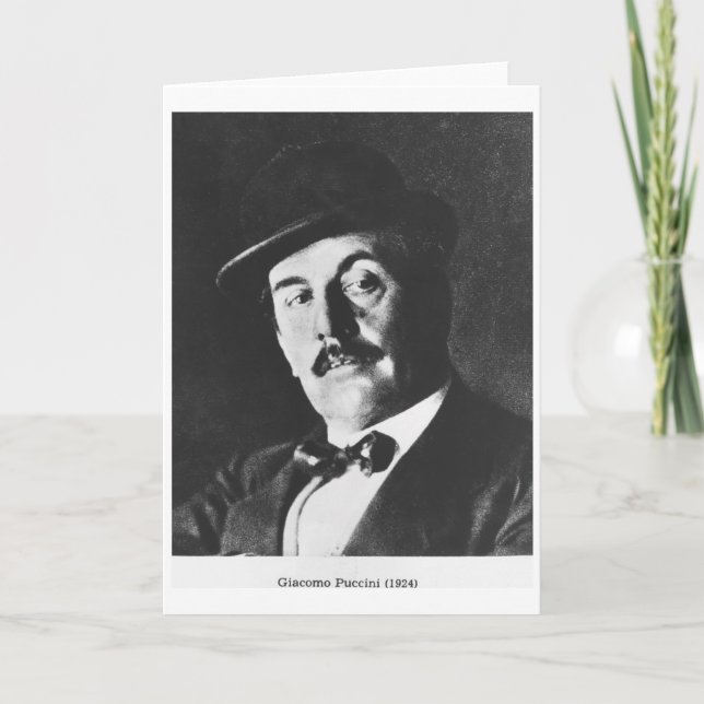 Cartão Giacomo Puccini (1858-1924) 1924 (photolitho) (b/w (Frente)