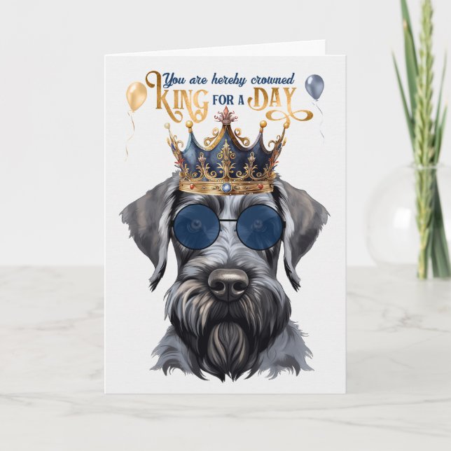 Cartão Giant Schnauzer King para um dia de aniversário en (Frente)