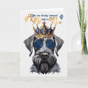 Cartão Giant Schnauzer King para um dia de aniversário en