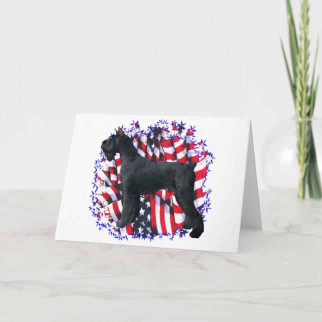 Cartão Giant Schnauzer Patriot (Frente)