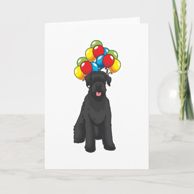 Cartão Giant Schnauzer with ballons (Frente)