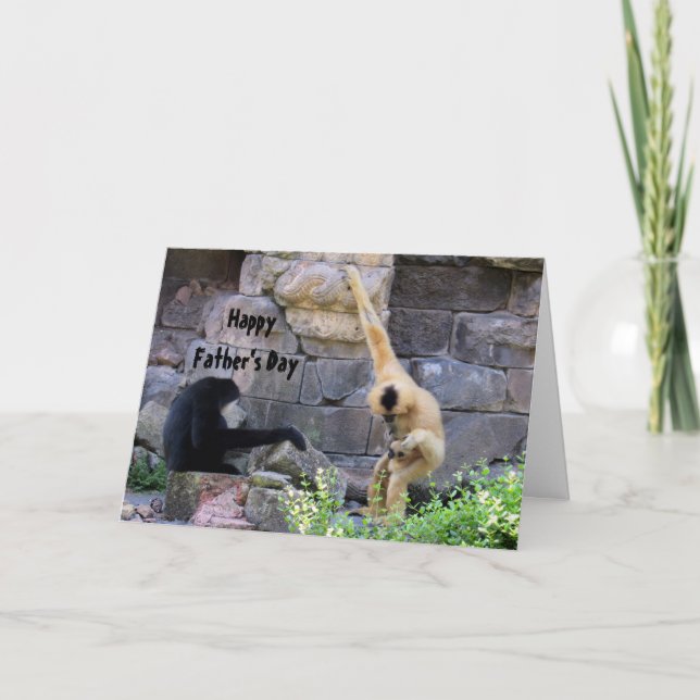 Cartão Gibbons, um Dia de os pais feliz (Frente)