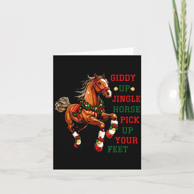 Cartão Giddy Up Jingle Horse Western Christmas Horse Coun (Frente)