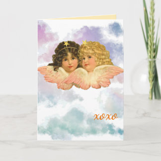 CARTÃO GIFT BAG TWIN ANGELS IN PASTELS