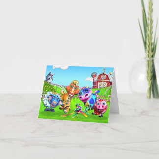Cartão GiggleBellie Farm Animals Note Card
