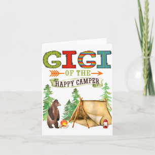 Cartão Gigi do Feliz Acampante Primeiro Aniversário Camng