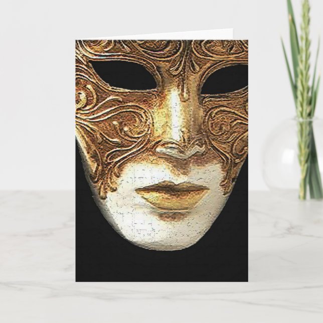Cartão Gilded Mask Greeting Card (Frente)