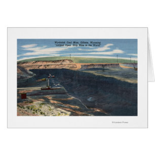 Cartão Gillette, WY - Vista das minas de carvão de Wydoda