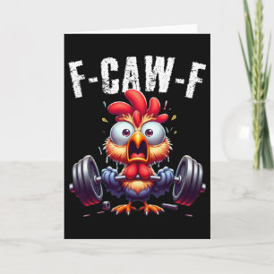 Cartão Gim F-caw-f Galinha Grita Engraçado Fitness Humor