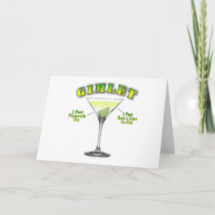 Cartão Gimlet Martini Cocktail Recebe Arte