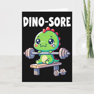 Cartão Ginásio de Dinossauros Treino Fitness Levantando P