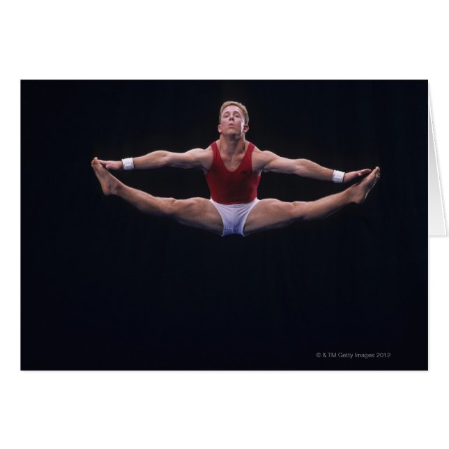 Cartão ginasta masculina atuando no chão (Frente Horizontal)