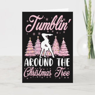 Cartão Ginástica de Meninas Pequenas Ginasta de Natal em 